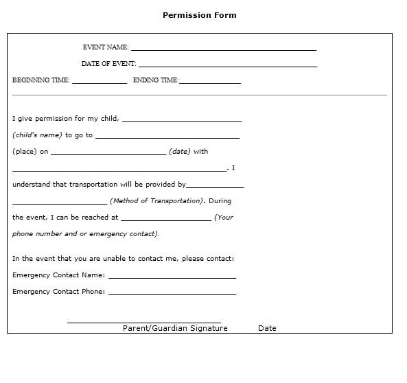 35 Permission Slip Templates Field Trip Forms Free Template Downloads