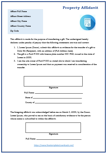 Free Fillable Affidavit Form 07