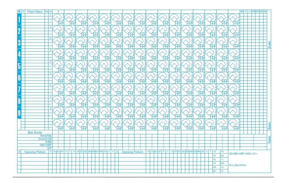 30 Printable Baseball Scoresheet Scorecard Templates Free Template