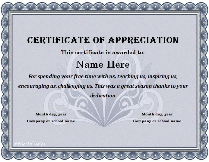 30 Free Certificate of Appreciation Templates - Free Template Downloads