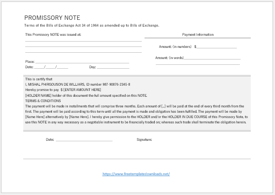 Free Promissory Note Template 04