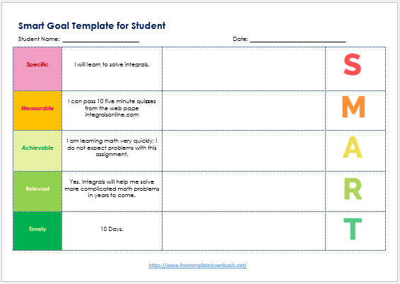 10 Free Smart Goals Templates - Free Template Downloads