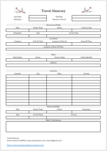 Free Itinerary Templates - Free Template Downloads