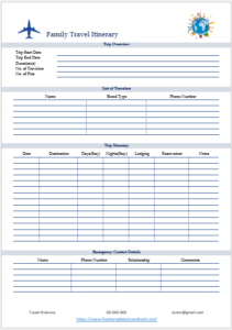 Free Itinerary Templates - Free Template Downloads