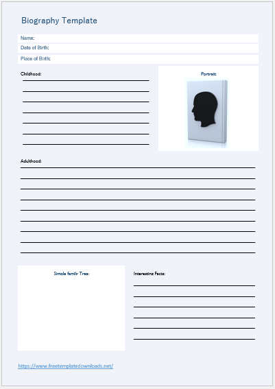 Free Biography Template 01