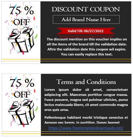 Free Discount Coupon Template 02