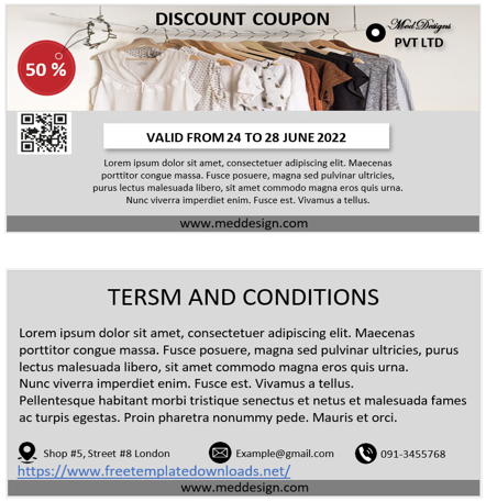 Free Discount Coupon Template 04