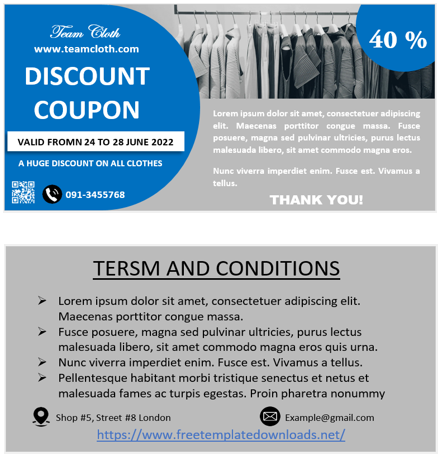 Free Discount Coupon Template 05