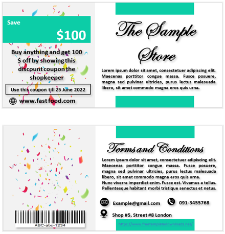Free Discount Coupon Template 07