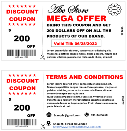 Free Discount Coupon Template 09