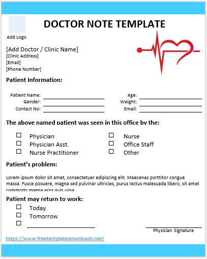 Free Doctor Note Template 06
