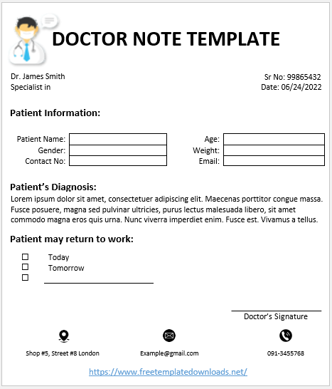 Free Doctor Note Template 10