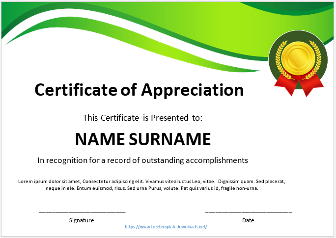 10 Free Certificate of Appreciation Templates - Free Template Downloads