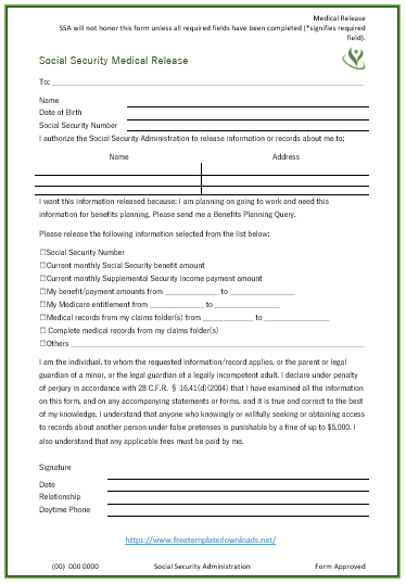 Free Medical Release Form Template 06