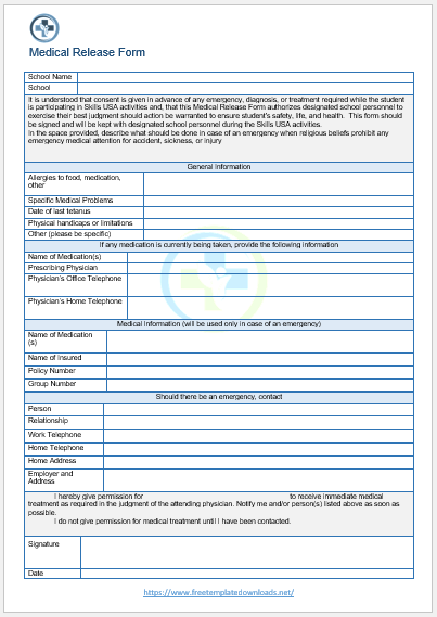 Free Medical Release Form Template 08
