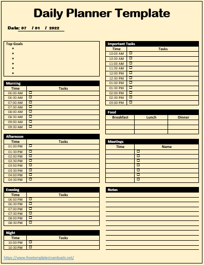 Free Daily Planner Template 02