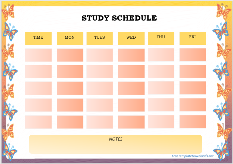 18 Free Study Schedule Templates MS Excel Format