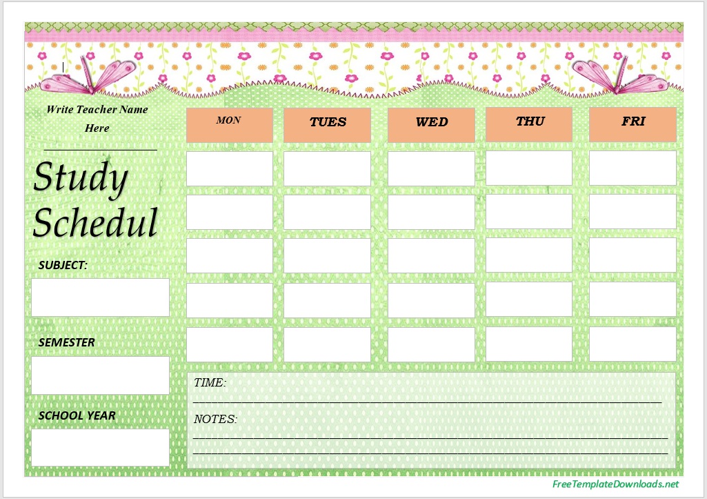 18 Free Study Schedule Templates MS Excel Format