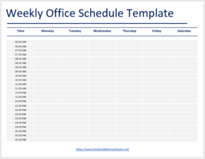 08 Free Office Schedule Templates - Free Template Downloads