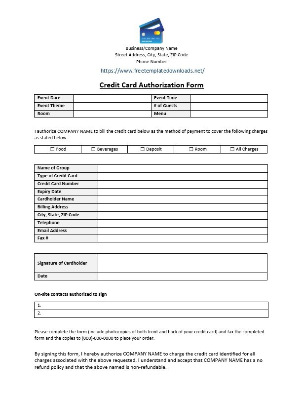 credit card authorization form template 04