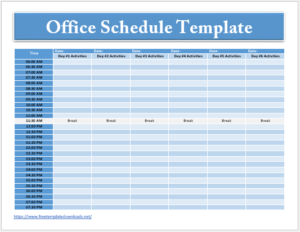 08 Free Office Schedule Templates - Free Template Downloads