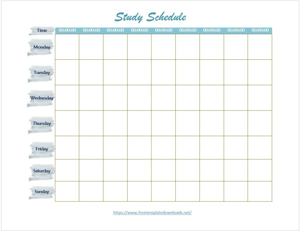 Modern Study Schedule Template