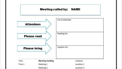 Sample Meeting Agenda Template