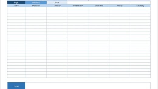 Sample Study Schedule Template