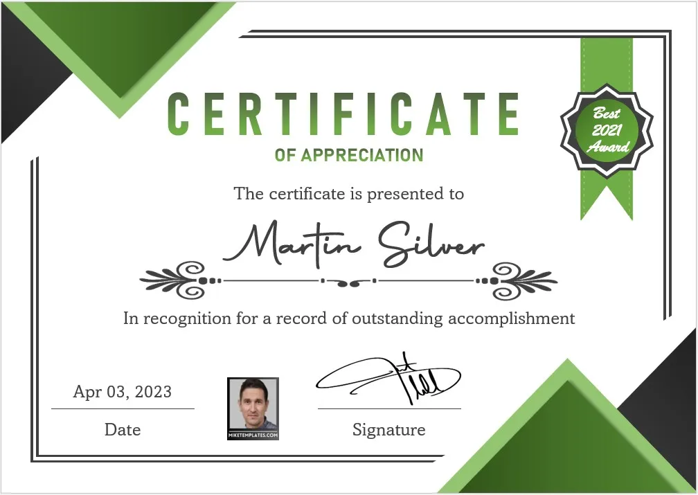 Appreciation Certificate Template 01