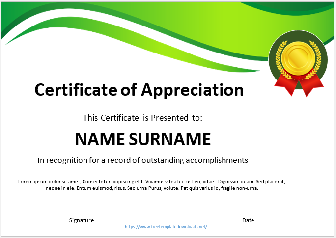 Certificate of Appreciation Template 05