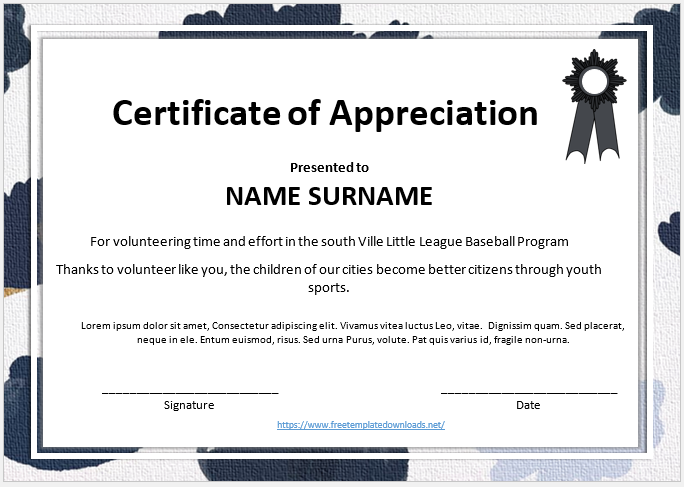 Certificate of Appreciation Template 09