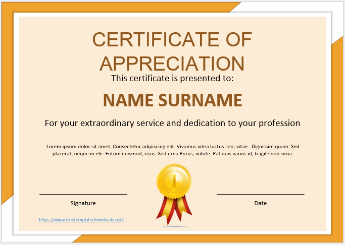 Certificate of Appreciation Template 10