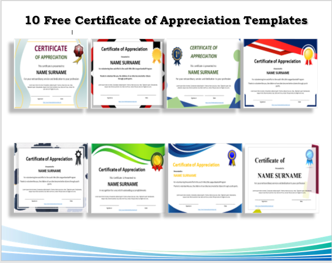 Certificate of Appreciation Templates