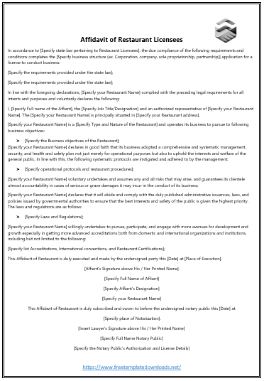 Fillable Affidavit Forms Template 02