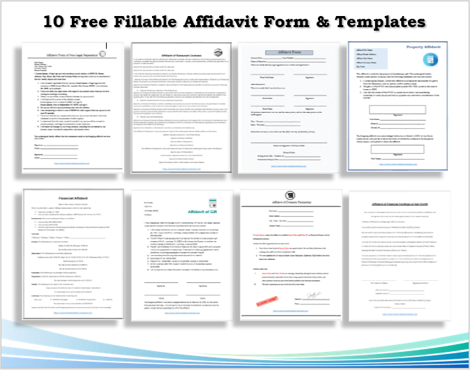 Fillable Affidavit Forms Templates