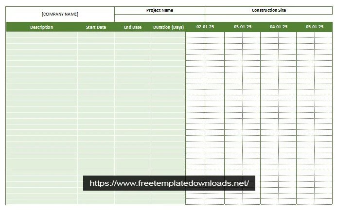 Printable Gantt Chart Template