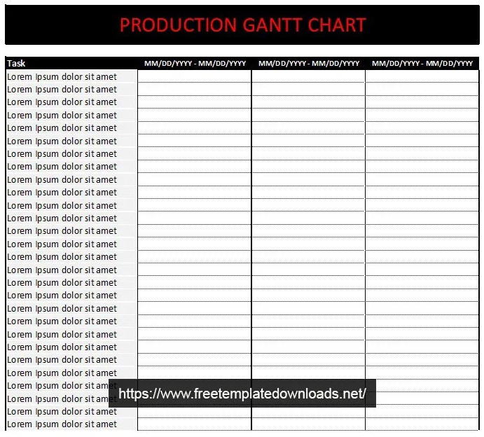 Production Gantt Chart Template