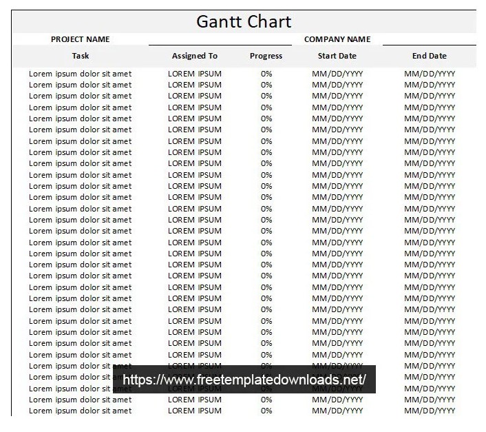 Simple Gantt Chart Template