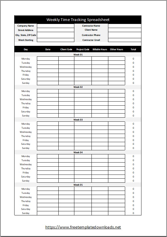 Timesheet Template 03