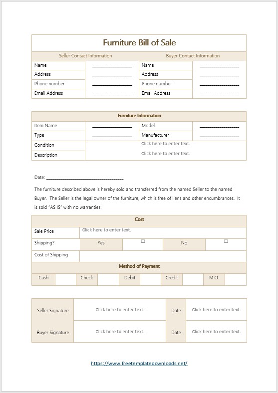 Bill of Sale Template Vol 02