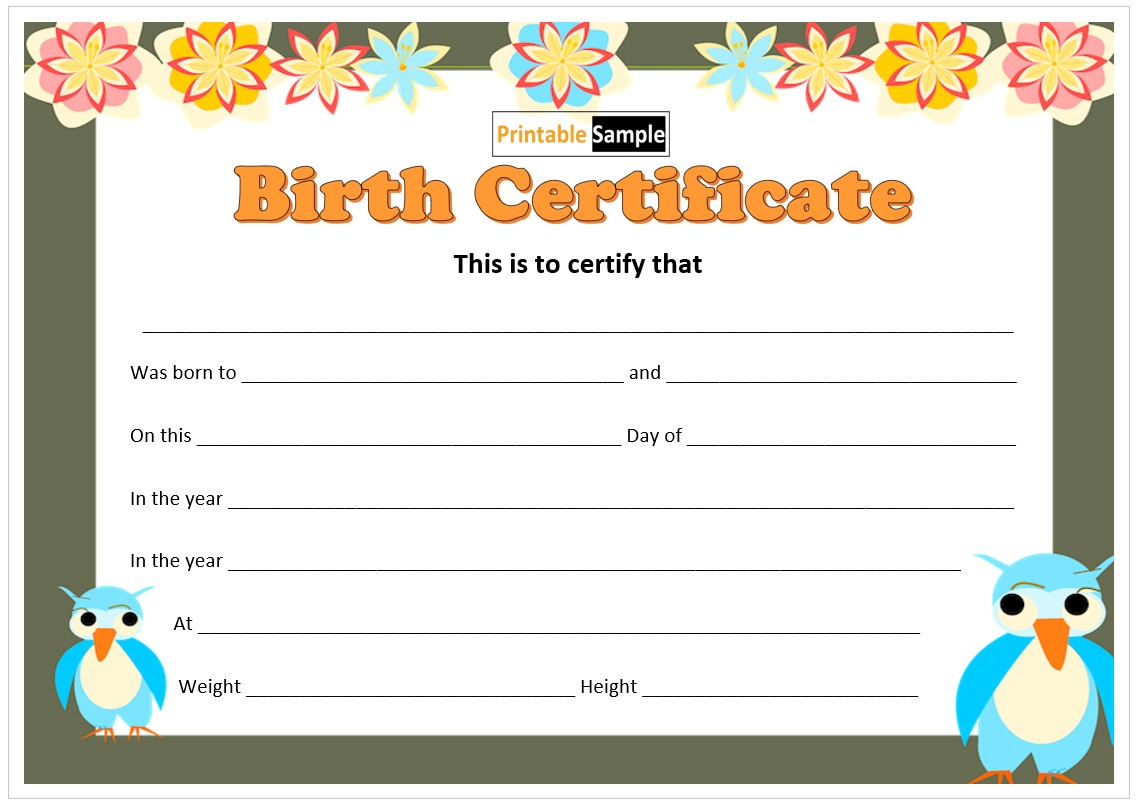 Birth Certificate Template 02