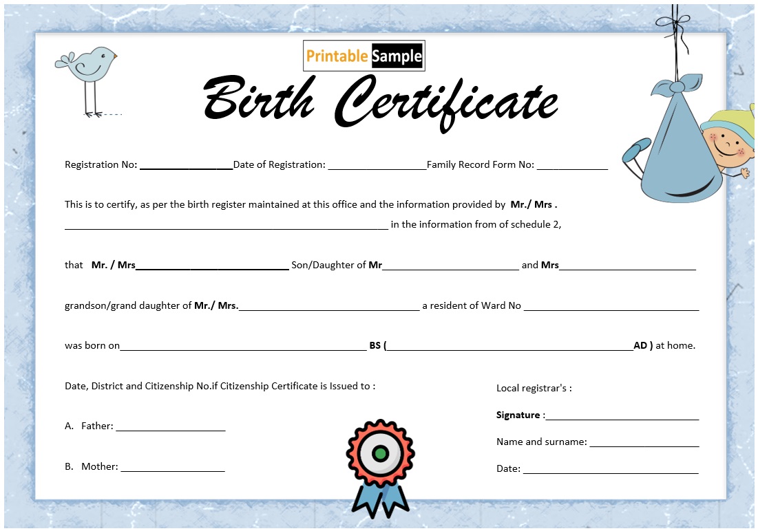 Birth Certificate Template 05