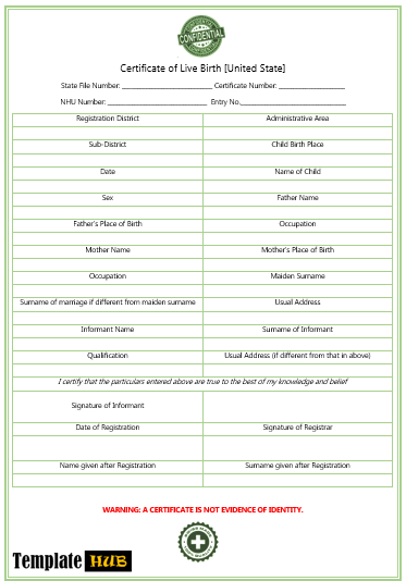 Birth Certificate Template 10