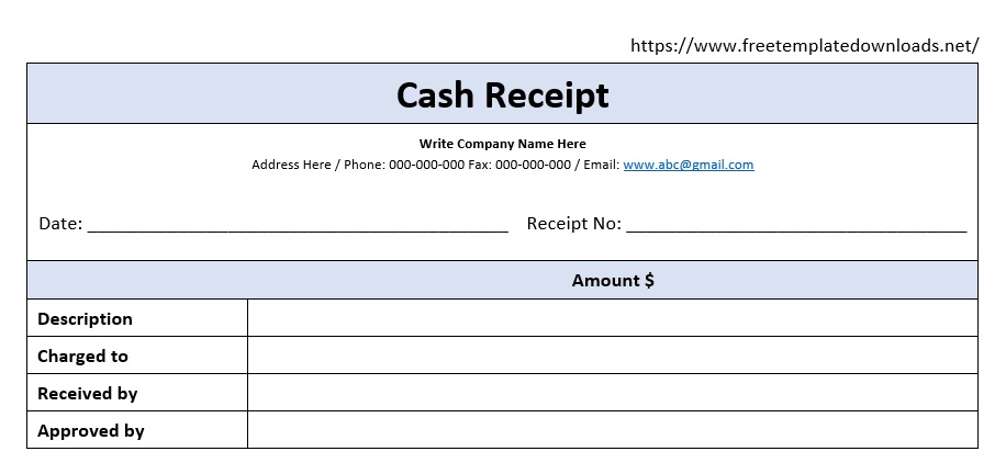 Cash Receipt Template