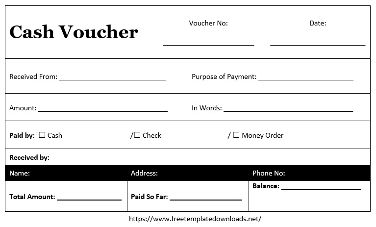 Cash Voucher Template