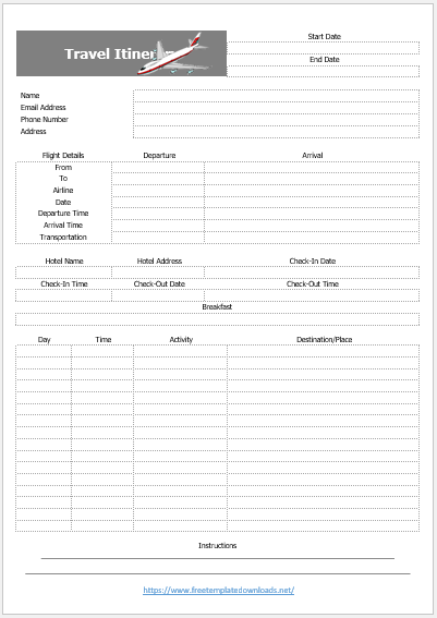 Itinerary Template 03