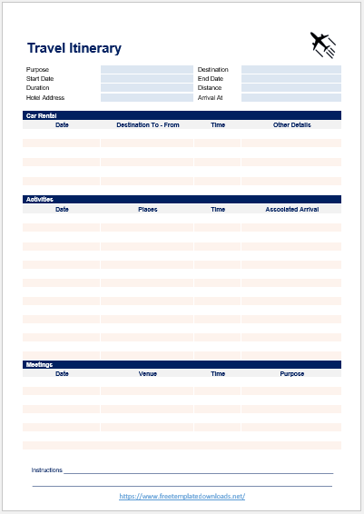 Itinerary Template 09