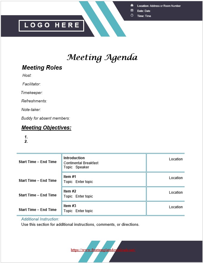 Meeting Agenda Template in MS Word