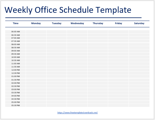 Office Schedule Template 01