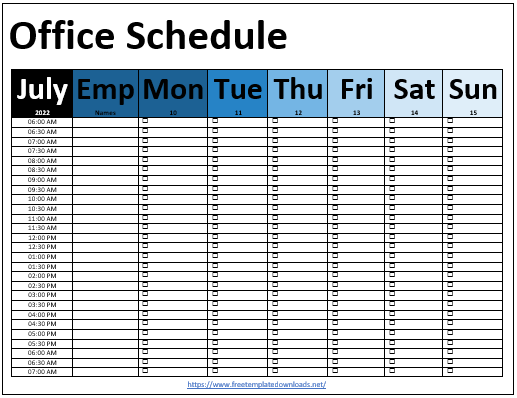 Office Schedule Template 02